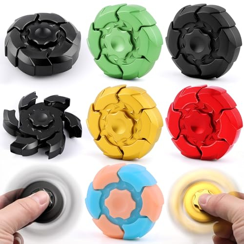 SCIONE 5PCS Cool Fidget Spinner for Kids Adults, Spin Activated Transforming Armor Toy, Premium Mechanical Gadgets for Men Women, Creative Desk Fidget Toys for Stress Relief & Office Fun