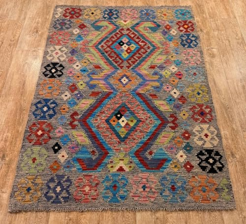 Rug Studios Teppich KELIM ORIGINAL | Farbe: Multi | Größe: 106 x 155 cm | orientalisch | gemustert | Vintagedesign | glamourös | Klassisch | Landhaus | Vintage | Modern | Wohnzimmer | Schlafzimmer | s