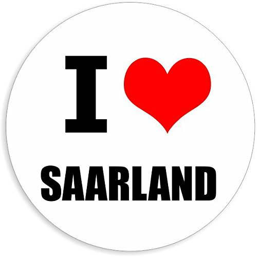 Kiwistar - Autoaufkleber - 5x5 cm - außen klebend - I love Saarland für Auto, Laptop, Fahrrad, LKW, Motorrad Aufkleber mehrfarbig Sticker Decal