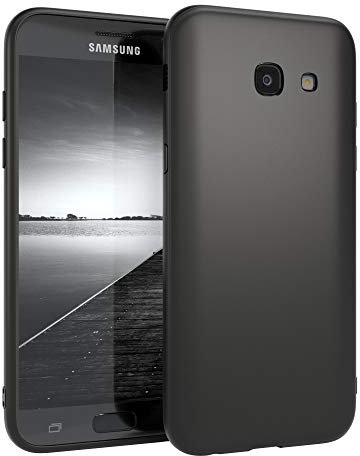 EAZY CASE Handyhülle Silikon mit Kameraschutz kompatibel mit Samsung Galaxy A5 (2017) in schwarz matt, Ultra dünn, Slimcover, Silikonhülle, Hülle, Softcase, Backcover