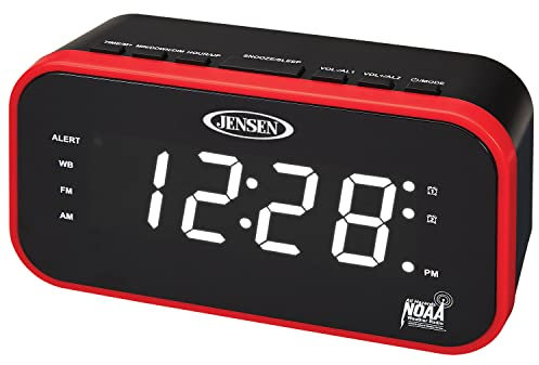 Jensen JEP-150 - Radiosveglia AM/FM con allarme meteo, multicolore
