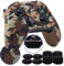 9CDeer 1 Schutz Transferdrucken Silikon Abdeckung Haut Ärmel Fall Cover Skin Hülle 8 Thumb Grips Aufsätze für Xbox One/S/X Controller Braune Tarnung Kompatibel mit Offizieller Stereo Headset Adapter