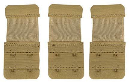 Hyfive Bra Extensions 2 Hook Nude Elastic Extender Strap 3 Pack