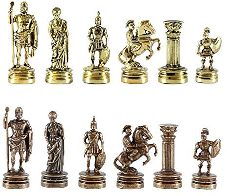 Greek Roman Army Small Chess Set - Brass&Copper - Without Chess Board