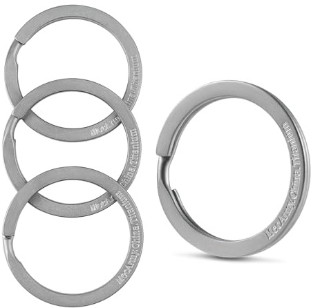 MecArmy Titan-Schlüsselringe, 1/3/4/7/18 Stück flacher Titan-Schlüsselring zum Ordnen von Schlüsseln – EDC Karabiner Clip Anti-Verlust-Schnellverschluss massiver Schlüsselring für Männer und Frauen