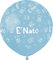 Busta 25 palloncini E' Nato Baby Shower in lattice naturale Premium Quality G150 (Ø 48cm / 19), azzurro pastello