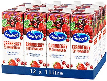 Ocean Spray Cranberry and Strawberry Juice Drink, 1L Carton (12-Pack)