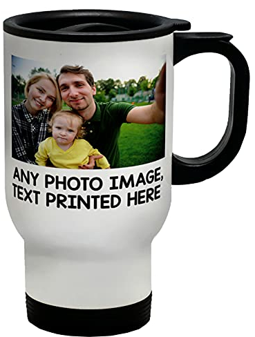 Shopagift Personalised Travel Mug Photo Image Text Logo Business Company Cup Gift Birthday Mothers Fathers Day Mum Dad Family Retirement Work Colleague Boss