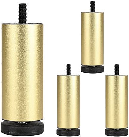 Jolan 4 Pcs Furniture Legs 6cm 8cm 10cm 12cm 15cm 20cm 25cm 30cm, Metal Legs, for Sofa, Bed, Desk, Chair, Adjustable Coffee Table Legs, Cabinet Legs, Interchangeable Feet,Gold-12cm/4.7in