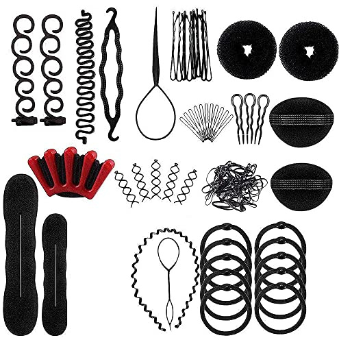 CENPEK Lot de 40 outils de coiffure pour la conception de cheveux, accessoires de bricolage, outils de modélisation de cheveux, outil de tressage en spirale rapide