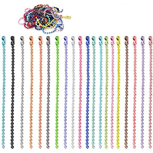 LAOAYI Passende Kugelkette Kugelkette aus Perlen DIY Kugelkette Halskette Bunt Schluesselkette mit Verbindungsverschluss für Halskette Anhänger Kette Schlüsselanhänger Schmuckzubehör Bastelprojekte