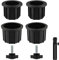 TOYMIS 2 Ensembles Umbrella Stand Parts avec Vis Parapluie, Vis Parasol Pièces Tube pour Pied de Parasol Fil Serrage Bouton Noir s'adapte aux Poteaux 2,17 Pouces pour Table de Terrasse Balcon (Noir)