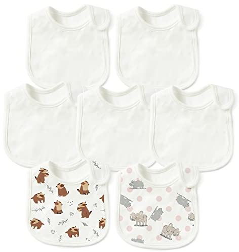 2ooya 7 Stück Baby Lätzchen Bemalen aus Polyester mit Zauberaufkleber DIY Bemalen Kinderlätzchen Baby Lätzchen Dribble Lätzchen Baby Lätzchen weich einstellbar für Baby Dusche Geburtstag (Weiße)