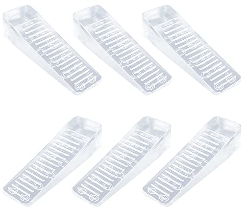 Belvanr Gummi Türkeil 6 Stück Transparente Kunststoff-Türkeile Türstopper Türkeil Gummi Türstopper Türkeil Türpuffer Boden Türstopperkeile Bodentürstopper Türstopper in Keilformen