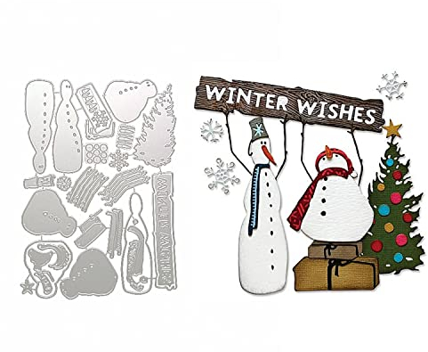 Qoiseys Weihnachts-Schneemann-Metall-Stanzformen für Kartenherstellung, Stanzschablonen für DIY, Scrapbooking, Fotoalbum, dekoratives Papier, Basteln, Prägeschablone