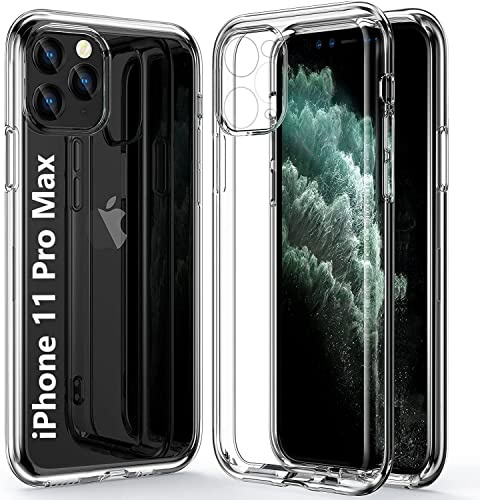 COQTEL® Coque pour iPhone 11 Pro Max étui 360° Housse Transparente Double Protection intégrale en Silicone et TPU Antichoc