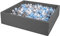 KiddyMoon Piscina De Bolas 120X30cm/300 Bolas El Cuadrado Grande para Ninos,Hecha En La UE, Gris Oscuro: Gris/Blanco/Transparente/Azul Claro