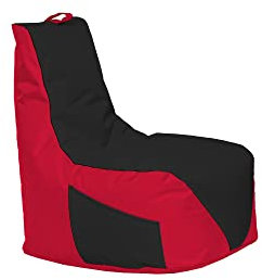 Momiralland Gaming Sitzsack - mit Lehne Sitzkissen - Beanbag - BodenKissen Sessel In- & Outdoor geeignet - Gaming mit PC Xbox & Playstation (Rot - Schwarz, Sitzsack)