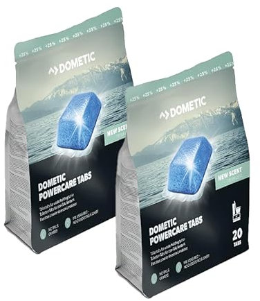 2 x 20 und Waeco Dometic Power Care Tabs Total 40 Unidades Pastillas Inodoro - Pastillas WC Químico Autocaravana, Pastillas WC Camper, Pastillas WC Químico.