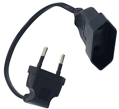 Ronyme Câble d'alimentation Secteur Européen coudé à 90 degrés 0,4 mm Mâle vers Femelle 250V, Câble de Rallonge 0,3 m, Câble Convertisseur pour Appareil, Lampe