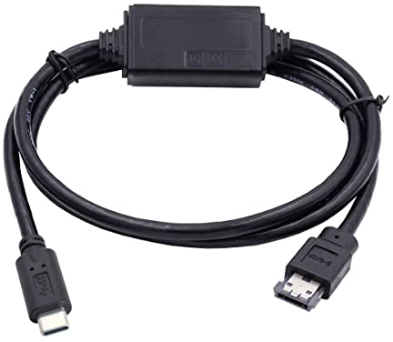 CY Câble pour USB-C Type-C vers alimentation par eSATA DC5V USB2.0 vers HDD SSD ODD eSATAp convertisseur de disque