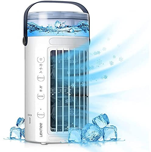 VVLXRIC Ventilateur De Climatisation, 3 Niveaux De Puissance Rafraichisseur d'air Voiture - Faible Consommation D'éNergie Mini Climatisation Mobile, pour La Maison Et Le Bureau