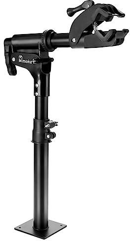 Mimoke Supporto per riparazione biciclette Supporto da parete Banco da lavoro per bici Morsetto regolabile in altezza Rack di manutenzione domestica