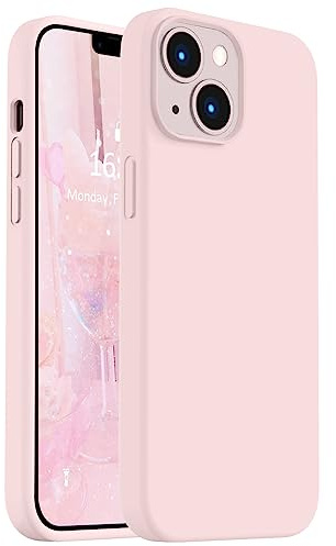 Vooii Compatible with iPhone 14 Case,[Silky Touch Premium Liquid Silicone] [Fit for Battery Charger Cases], Ultra Slim Shockproof Protective Case for iPhone 14 - Chalk Pink