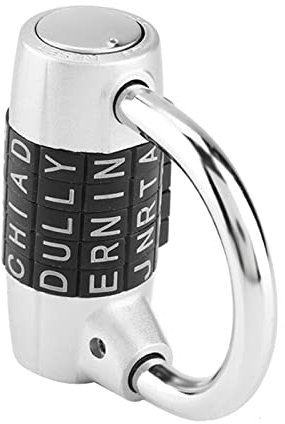 Cadenas à Combinaison, 5 Lettres en Alliage Robuste, Mot de Passe, 5 Chiffres, Mot de Passe de sécurité, Cadenas à Bagages, 5 Lettres, Serrure de Casier de Gym, Mot de Passe. (Argent)