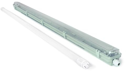 KOLORENO LED Feuchtraumleuchte 120cm mit LED Röhre 18W 4500K Neutralweiß – IP65 Feuchtraumlampe für Keller, Garage, Werkstatt – Deckenleuchte staub- und wasserdicht