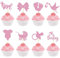 Neodtx It's A Girl Cupcake Topper Baby 32 Stück Babyparty Tortendeko Muffins Deko Boy Or Girl Rosa Glitzer Baby Shower Oh Baby Girl Mädchen Gender Reveal Party Party Taufe Dekoration
