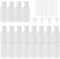 KZNKZN 20 botellas recargables de 30 ml transparentes con tapa abatible, botellas de viaje para cosméticos, botellas de plástico con pequeños embudos y etiquetas para embalaje de artículos de tocador,