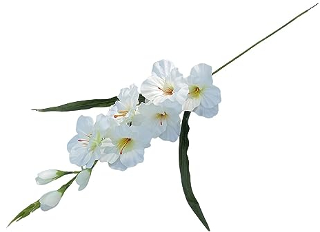 Baoblaze Künstliche Blumen Gladiolen, Kunstblumen Wie Echt, Artificial Gladiolus Flower Vivid, Artificial Flower Wedding Gladiolus für Zuhause, Bauernhaus, Hausgarten, Party, Hochzeit, Weiß
