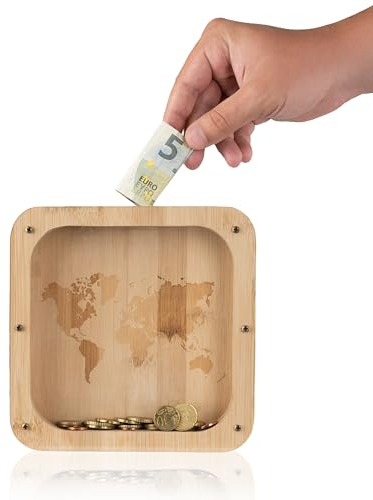 Industor® Spardose Holz - Geld Organizer für Kinder und Erwachsene - Spardose Kinder und Spardose Deko
