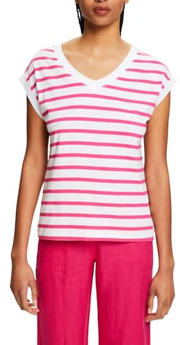ESPRIT Damen 044ee1k312 T-Shirt, 662/Pink Fuchsia, X-Large