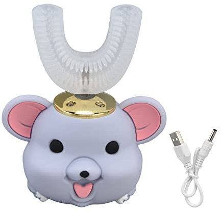 Topyond Kinder-U-förmige Elektrische Zahnbürste, Wasserdichte Automatische Zahnbürste, USB-Lade-Cartoon-Silikon-Kinderzahnbürste(Child)