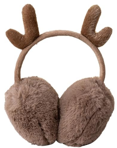IHCEMIH Cache-oreilles pour femme et fille, en peluche moelleuse et chaude, pliable, tendance, protège du vent, du froid, pour l’hiver, l'extérieur, le ski, la course à pied, Taille Unique