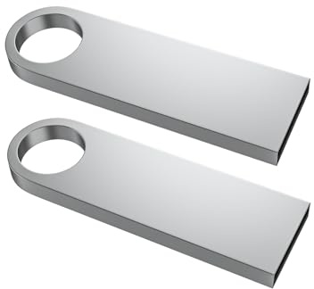 16GB USB Stick 2 Stück Speicherstick Metall USB 2.0 mit Schlüsselanhänger | 16 GB USB-stick 2er-Pack mit hoher Geschwindigkeit Wasserdicht mit Schlüsselanhängern für PC, Auto, TV, Laptop