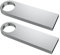 ABLAZE Chiavetta USB 2.0 da 16 GB, in metallo, con portachiavi, confezione da 2, colore: argento