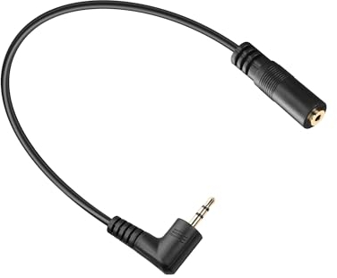 PNGKNYOCN Right Angle 2.5mm Audio Aux Cable,90 Degree 2.5mm Male to Female TRS Stereo Audio Extension Cable for Smartphone,Headphone,Mp3 Player(0.3M)