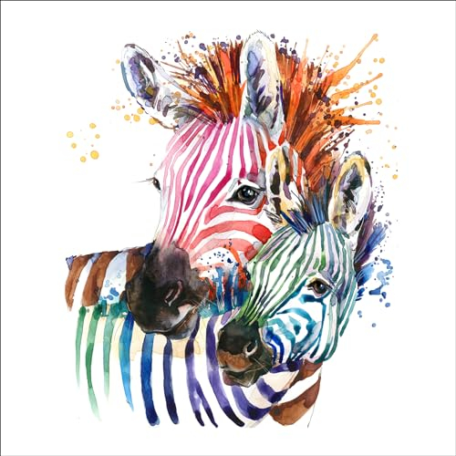 Pro-Art Glasbild Colored Zebra, 30x30 cm