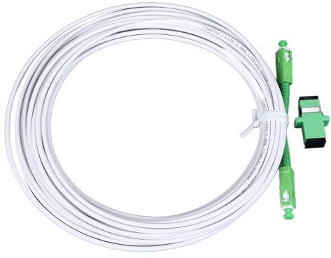Tomotato Câble Internet à Fibre Optique, SC/a P C vers SC/a P C, Ensemble de Câbles D'extension de Modem Optique, Câble de Raccordement SC Monomode avec Connecteur à Bride pour FTTH FTTB FTTP(15m)