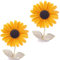 2 Stück Sonnenblumenbrosche, Blumenbrosche Sonnenblumen-Strass-Abzeichen Sonnenblumen-Emaille-Anstecker Hochzeitsgeschenke Wäschenadeln für Frauen und Mädchen