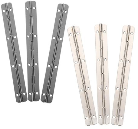 Hohopeti 6pcs Heavy Duty Piano Hinges for Boxes Hinges Gunmetal and Finish for Jewelry Boxes and Furniture