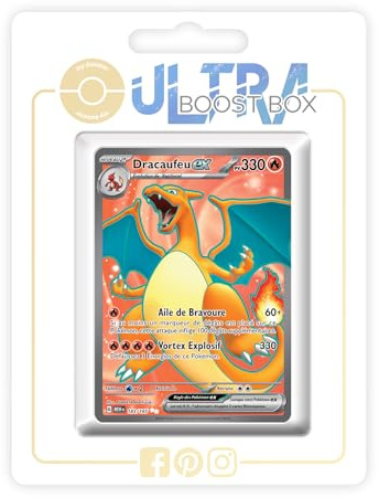 Dracaufeu ex (Charizard ex) 183/165 Shiny Full Art - my-booster X Écarlate et Violet 3.5-151 Box of 10 Pokemon French Cards