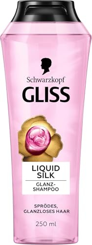 Gliss Shampoo Liquid Silk (250 ml) Haarshampoo mit Ceramiden & Seide, Glanz-Shampoo für sprödes und stumpfes Haar glättet die Haaroberfläche (Packung mit 5)