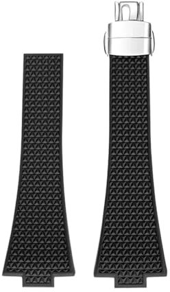 Svincoter Fluorkautschuk-Armband, passend for Tissot PRX-Serie, 35 mm, 40 mm, Butterfly-Schnalle, Schnellverschluss, FKM, Ersatz for Uhrenarmband for Männer und Frauen, 11/12 mm(Black,11mm)