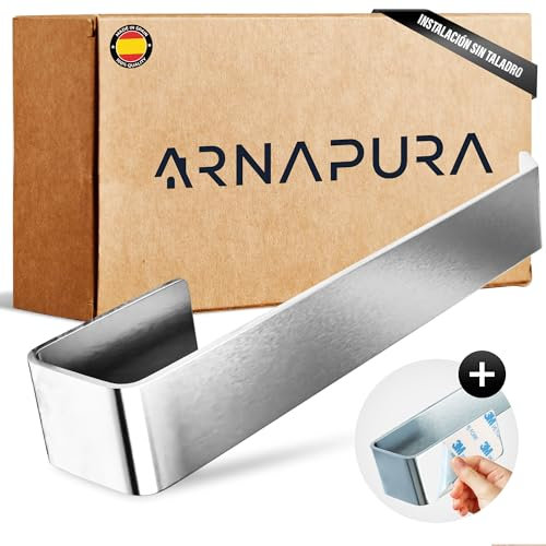 ARNAPURA Porte Serviette Salle de Bain sans perçage | Porte Serviette Salle de Bain Mural adhésif en Acier Inoxydable 304 | Adhésif Ultra-résistant Inclus pour salles de Bains et Cuisines
