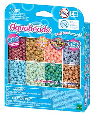 Aquabeads 35089 Aquarellperlen - Wasserperlen Nachfüllset für Kinder ab 4 Jahren, kindersicher, kein Bügeln oder Kleben erforderlich