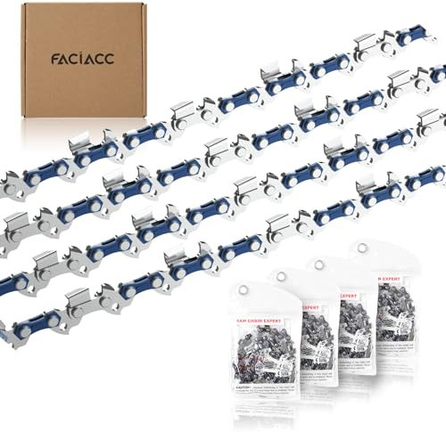 FACIACC 4 Pezzi Catena per Motosega 35cm (14) 3/8lp 50 tg 1,3 mm Con Barra di Lunghezza, Catena di Ricambio per Motosega Catena Professionale Compatibile Con Dolmar e Modelli di Motosega Comuni